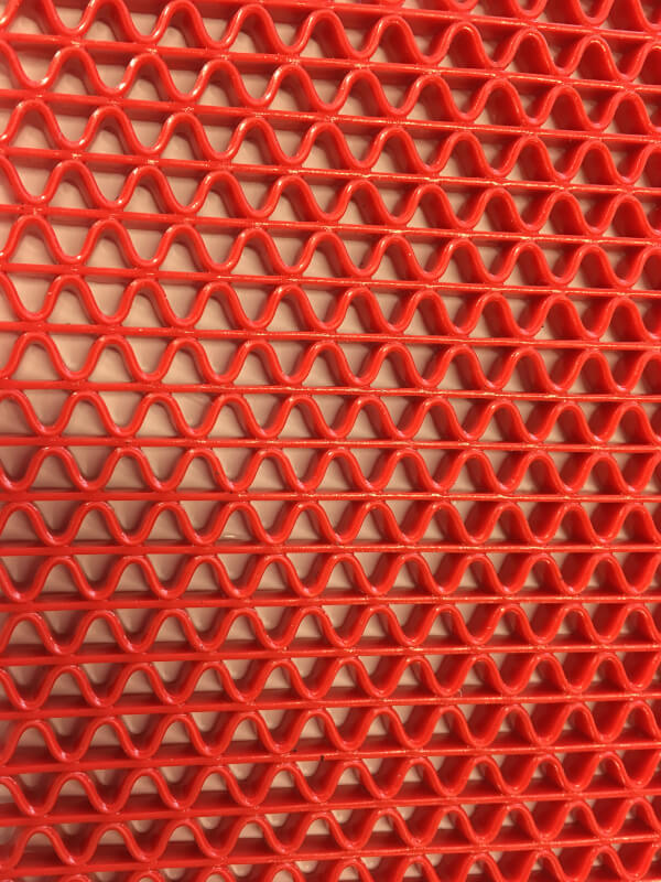 Felpudo de pvc en Zig-Zag de 5 mm en color rojo de DecoStands